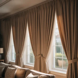 Blackout Curtain - Pinch Pleat - Light Brown