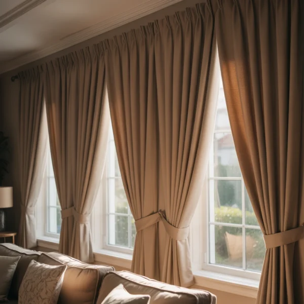 Blackout Curtain - Pinch Pleat - Light Brown