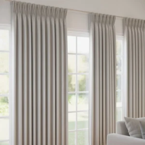 Fabric Curtain - Pinch Pleat - Light Grey