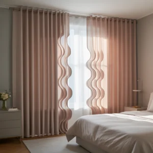 Fabric Curtain - Ripple Fold - Pink