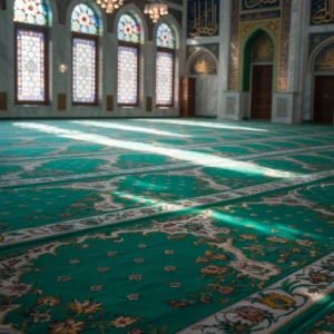 Masjid Carpet - Green Floral