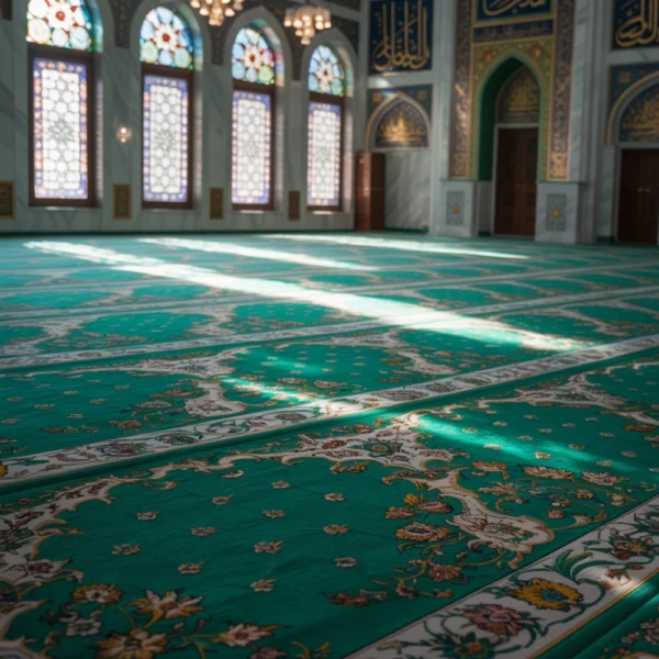 Masjid Carpet - Green Floral
