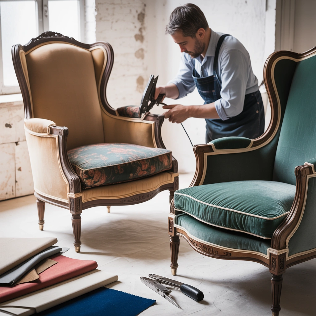 reupholster chairs with leather