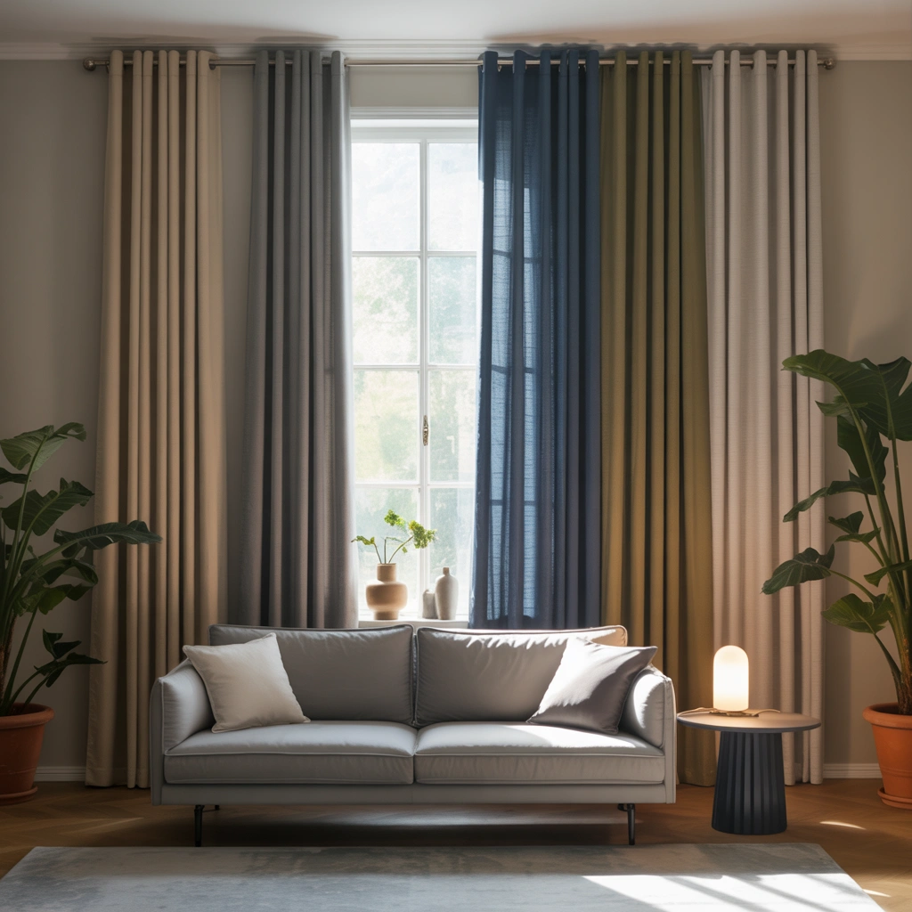 curtain colour combination for white wall