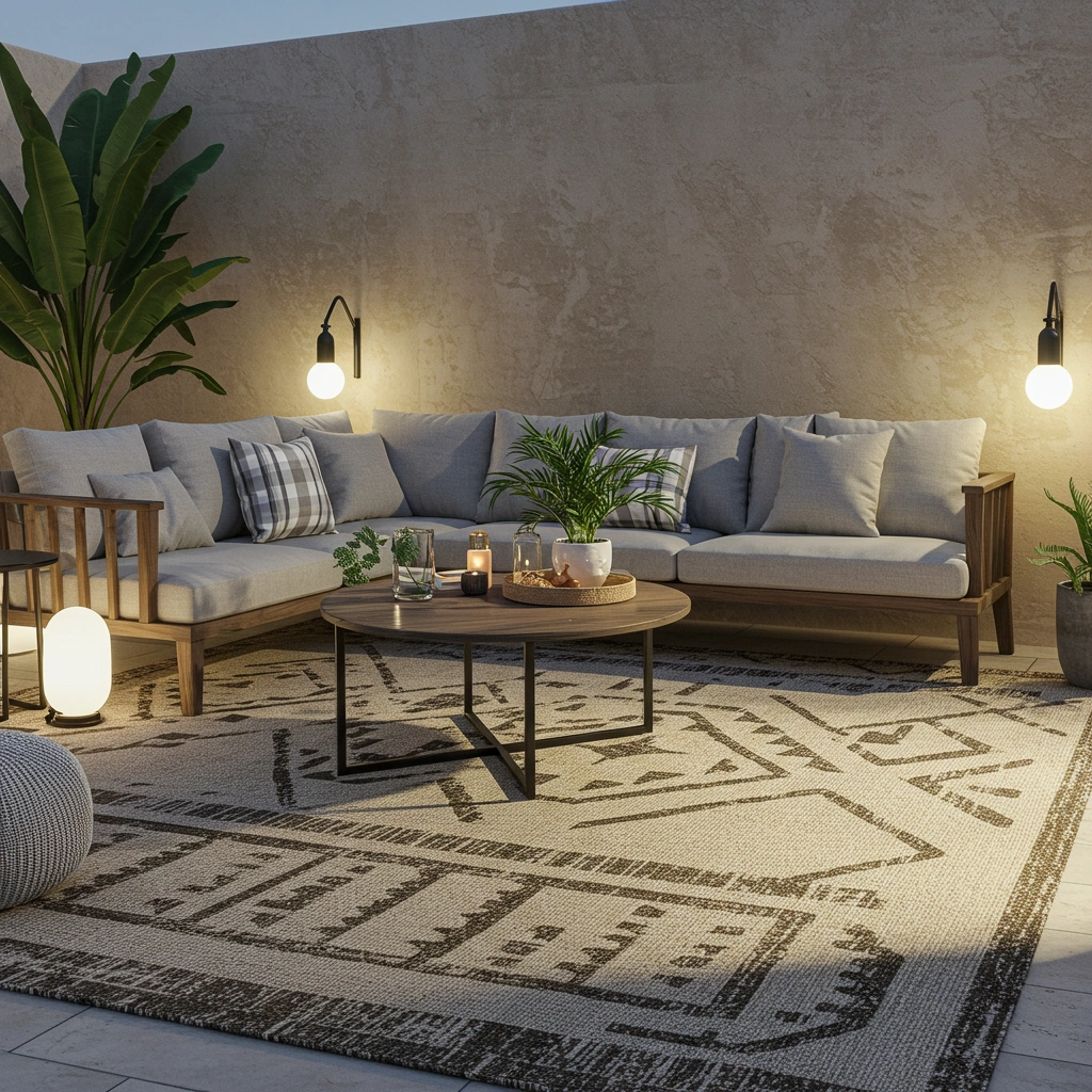stylish patio carpet design